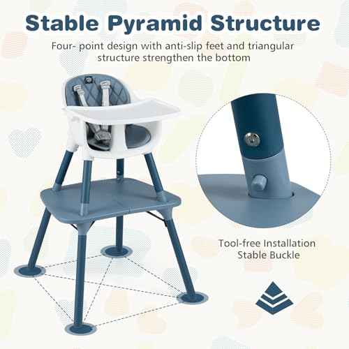 High Chair 5 in 1 Convertible Highchair for Babies & Toddlers