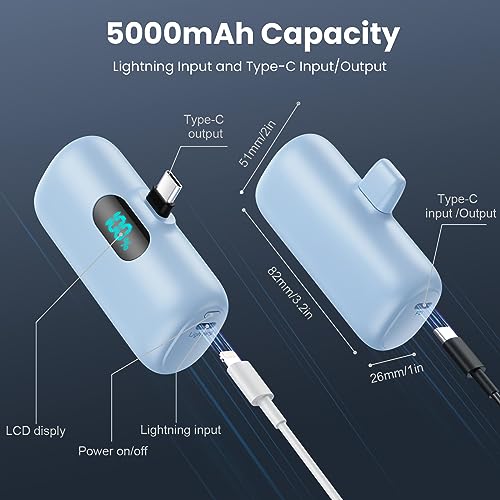 2 Pack] Mini Portable Charger 5000mAh Power Bank