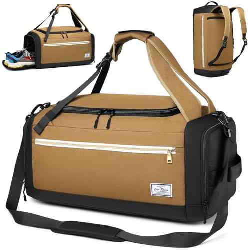 Gym Bags for Men with Shoes Compartment & Wet Pocket 4 Way Large Sports Duffle Bag Backpack Weekender Overnight Bag for Travel