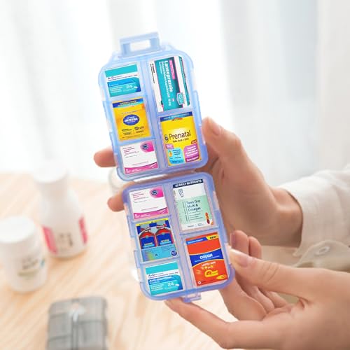 Small Pill Case Travel Pill Box Cute Pill Organizer for Purse Portable Daily Medicine Organizer 10 Compartment Pill Holder for Vitamins
