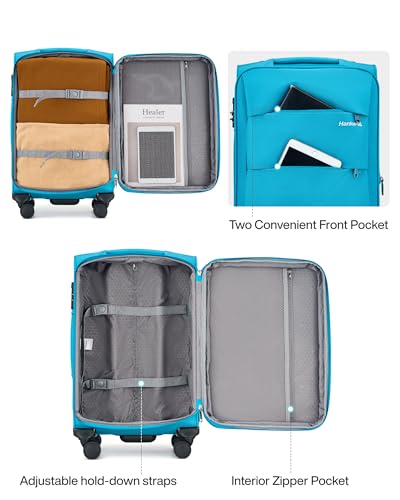 24 Inch Expandable Luggage Large Suitcases with Wheels Softside Checked Luggage Rolling Suitcase with Lock Lightweight Travel Luggage for Men and Women 24 Inch Luggage