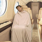 Ultra Compact Travel Blanket Premium Plane Pillow Airplane Beige