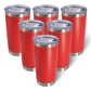 20oz Tumbler with Lid Stainless Steel Tumblers Insulated Mug Red 6P (6 Count)