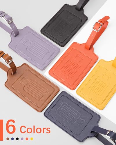 Leather Luggage Tags for Suitcases (2 Count)