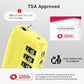 2 Pack TSA Approved Luggage Locks 4 Digit Code Cable Lock Yellow (2 Count)