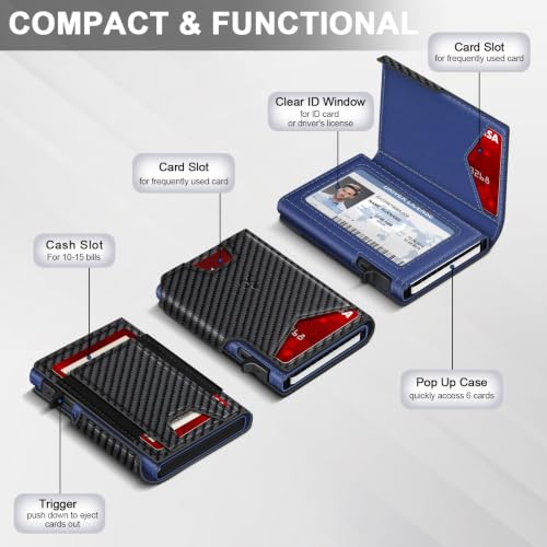 Wallet for Men Wallet with Slim Pop Up Card Holder 9 (13 Count)