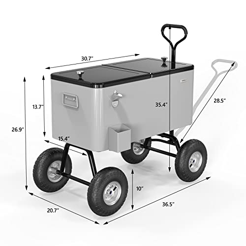 80 Quart Wagon Rolling Cooler Ice Chest