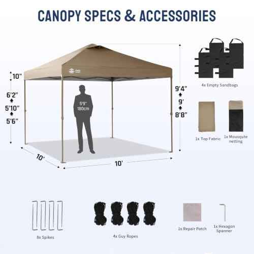 Gazebo 10x10 Pop Up Canopy with Mosquito Netting