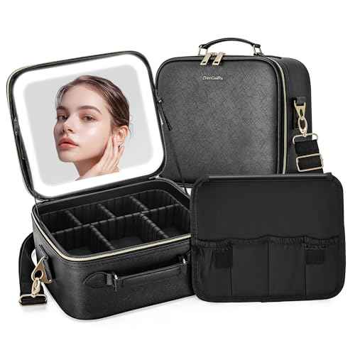 Travel Makeup Bag with LED Mirror