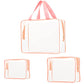 3Pcs Crystal Clear PVC Travel Toiletry Bag Kit for Women Men (3 Count)