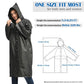 Unisex Adult Black EVA Waterproof Rain Poncho Coat with Hood and Long Sleeves (2 Count)