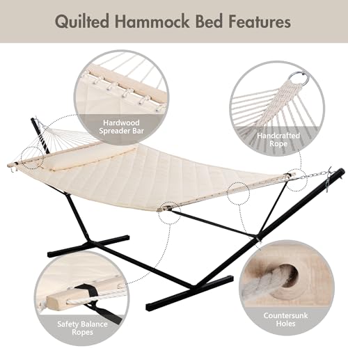 Outdoor Hammock Heavy Duty Hammock with 12 Feet Steel Stand
