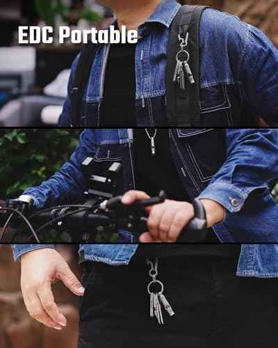 KA56 Titanium Whistle for Emergency Survival Hiking Camping and Everyday Carry Keychain Whistle 120dB Loud Clear Sound Lightweight Portable Outdoor Gear