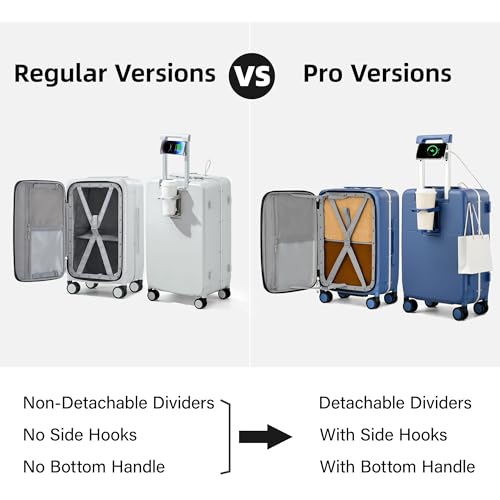 28 Inch Top Opening Checked Luggage with Cup Holder and USB Ports