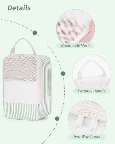 6 Set Compression Packing Cubes for Travel Women Men