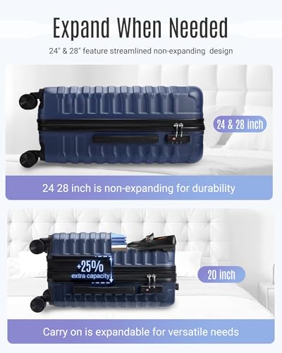 Luggage Sets 3 Pcs Suitcase with Wheels (3 Count)