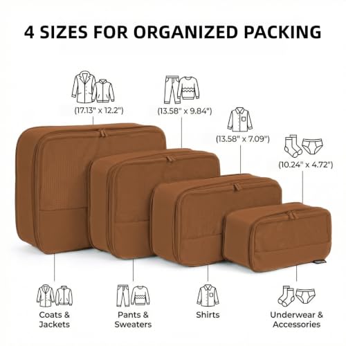 4 Piece Compression Packing Cubes for 3 (4 Count)