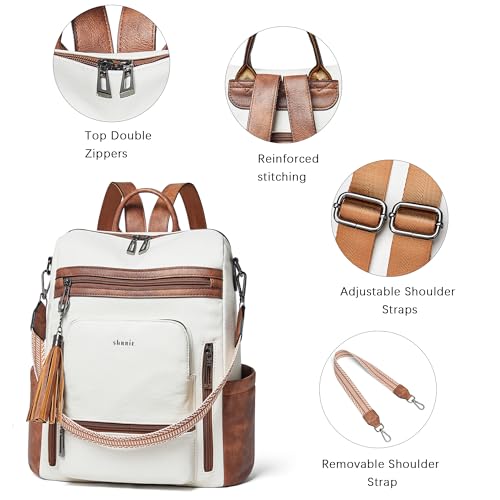 Vegan Leather Laptop Backpack for Women 15.6 inch Work Backpack Fashion Travel Backpack Purse for Travel College Work