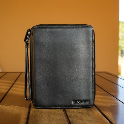 Polare Napa Leather Travel Cable Organizer Case Electronics Accessories Carry Bag with YKK Zippers Tech Storage Bag for Cables