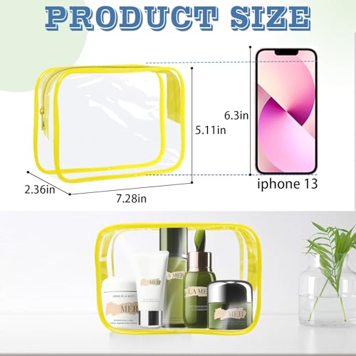 16 Pieces Clear Makeup Bag PVC Zippered Clear Toiletry Carry Pouch Portable Cosmetics Bag Waterproof Makeup Bag Vinyl Plastic Organizer Case for Travel Vacation Bathroom