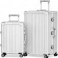 Luggage Sets 2 Piece Aluminum Frame Carry On and Checked Suitcase PC ABS Hard Shell TSA Lock No Zipper