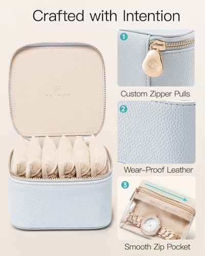 Jewelry Travel Organizer with Clear 6 Velvet Bags