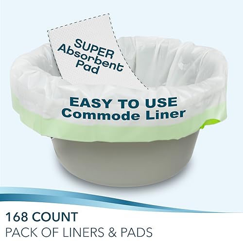 Disposable Bedside Commode Liners and Pads for Portable Toilet Chair Seat Bucket and Bedpan (336 Count)