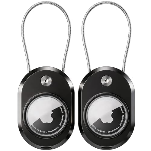 2 Pack for AirTag Holder Keychain with Luggage Tag