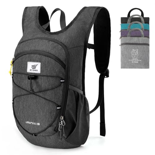 15L Foldable Hiking Backpack Lightweight Packable Travel Daypack with Chest Strap Small Outdoor Folding Back Pack Collapsible Bag for Women Men
