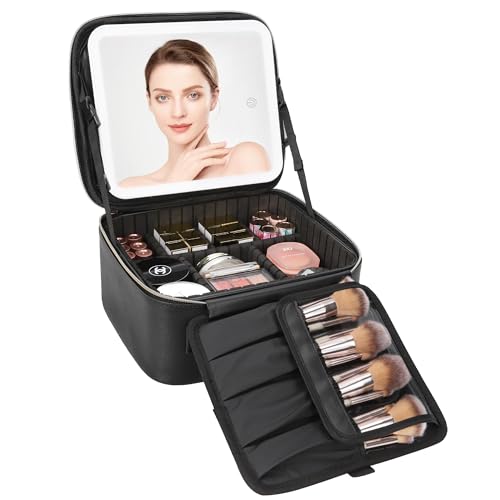 Travel Makeup Bag With LED Mirror