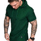 Mens Fashion Hoodies Sport Pullover Solid Color Shirt Workout Lightweight Tops Dark Green XX