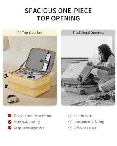 Expandable Top Open Carry On Luggage 22x14x9 Airline Approved