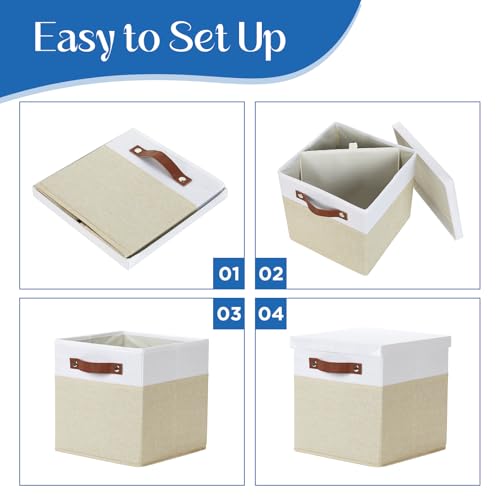 Foldable Fabric Storage Bins with Lids (2 Count)