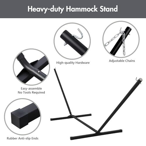 Heavy Duty Hammock with 12 Feet Stand Included