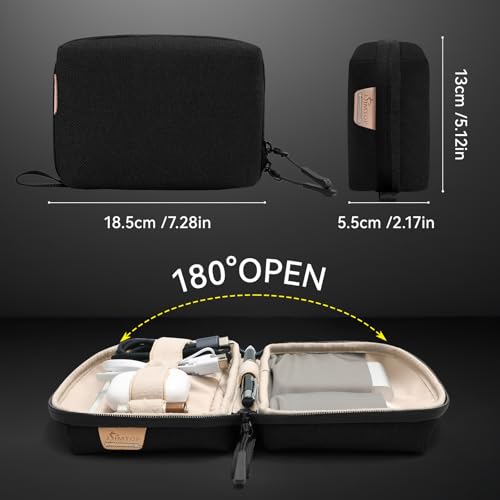 Small Tech Case Organizer for Cords Chargers Earbuds Travel Pouch