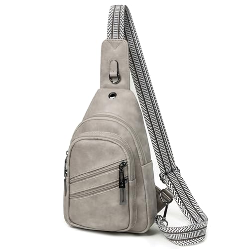 7L Crossboydy Sling Bag for Women Vegan Leather Crossbody Purse Fanny Pack Chest Bag for Travel