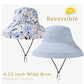 Womens Sun Hats Wide Brim Reversible Bucket Cotton Hat Packable Summer Travel Cap with Hat Clip