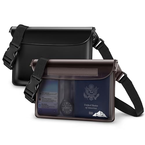 2 Pack Waterproof Fanny Pack Pouch Dry Bag for Phone Passport Purse (2 Count)
