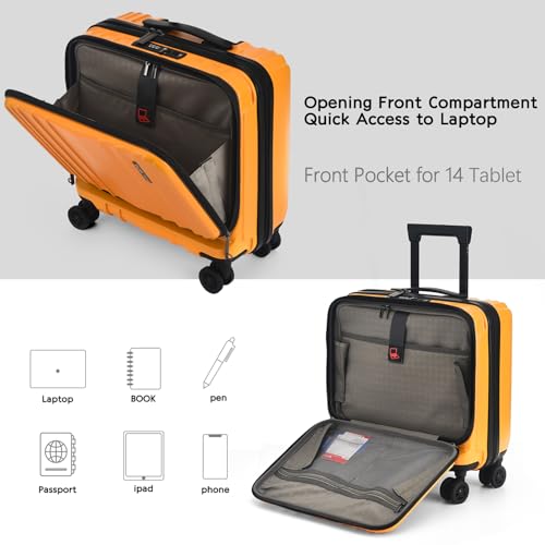 16" Carry on Luggage with 2 Laptop Compartments Airline Approved