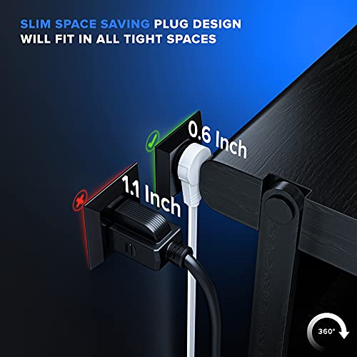 1 Ft UL 360° Rotating Flat Plug Extension Cord