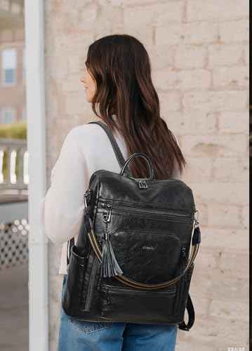 Vegan Leather Laptop Backpack for Women 15.6 inch Work Backpack Fashion Travel Backpack Purse for Business College