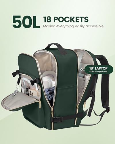 50L Travel Backpack Flight Approved Carry on Backpack