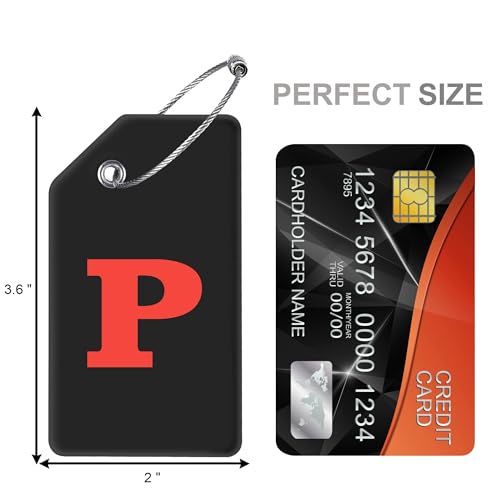 8 Pack Initial Luggage Tags for Suitcases Airplane Travel Essentials (8 Count)