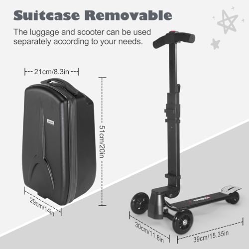 Scooter Suitcase for Kids Detachable & Foldable Carry On Suitcase