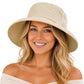 Sun Hat for Women Wide Brim SPF 50 UV Protection with Chin Strap Packable Bucket Hat for Travel Beach Outdoor Summer Waterproof Lightweight Gardening H iking Fishing Camping Khaki L