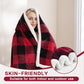 Sherpa Fleece Throw Blanket 80" x 90" Reversible Plush Fluffy Large Big Blanket Lattice Flannel Blankets for All Season Use