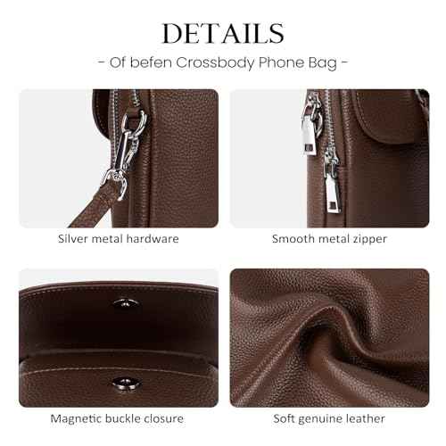 Genuine Leather Small Crossbody Bags for Women Cell Phone Purse