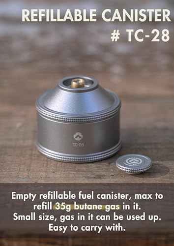 CAMPINGMOON Empty Refillable Cylinder 35g Standard for Backpacking Camping EN417 Lindal Valve Silver TC