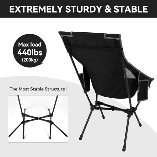 2 Pack High Back Camping Chair for Adults (2 Count)