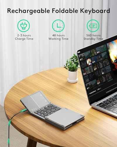 Foldable Bluetooth Keyboard with Touchpad